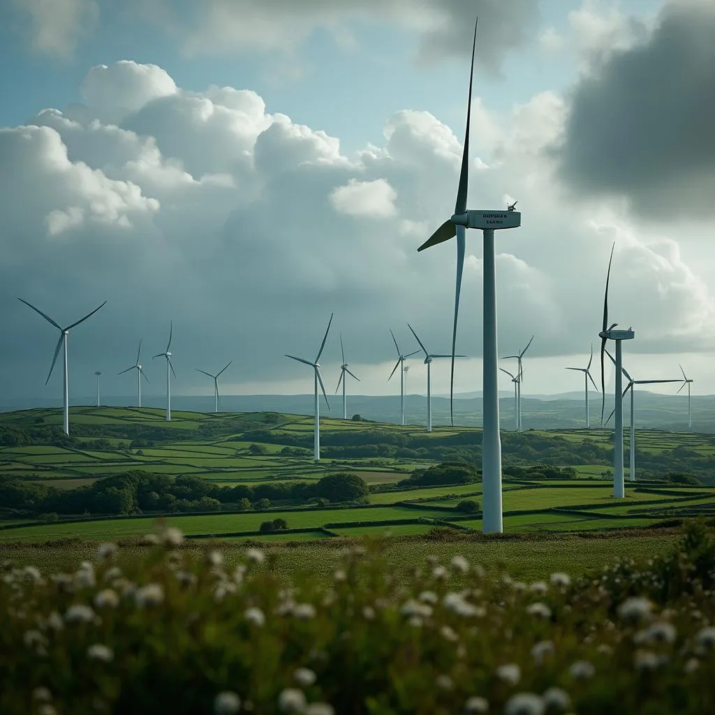 Wind farm in Irish countryside